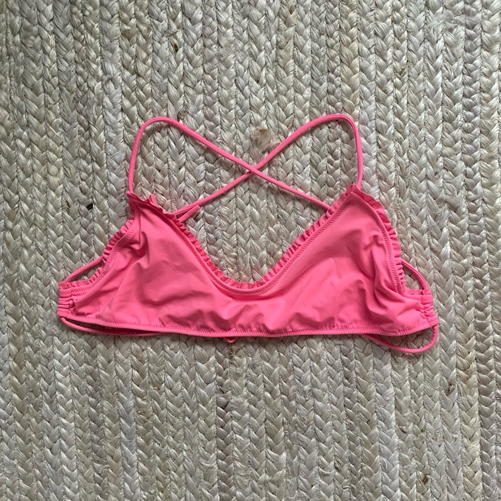 Victoria’s Secret pink tie cross back size large bikini top